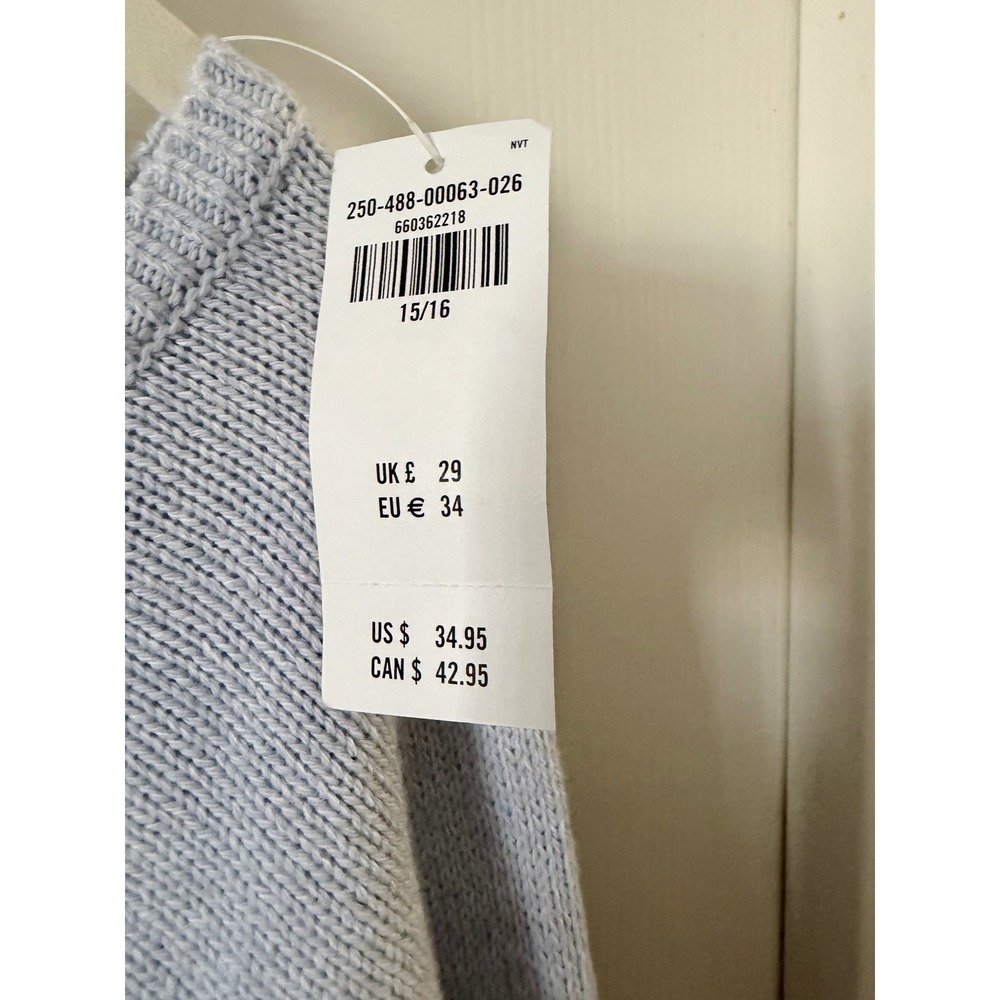 Abercrombie Kids Light Blue Cold Shoulder Knit Sweater 15/16 NWT - Picture 2 of 4